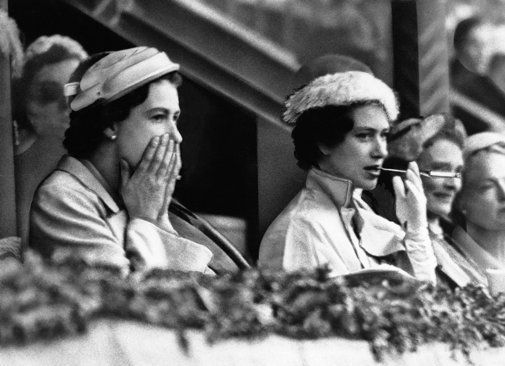 1956: Queen Elizabeth II and Princess Margaret